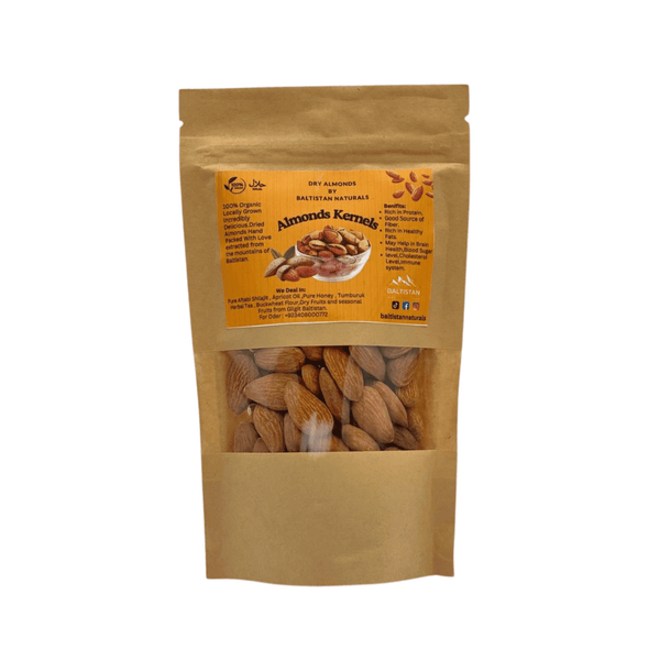Organic Dry Almonds Kernels from Baltistan | 100% Natural Raw Almonds for Heart Health & Brain Function